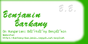 benjamin barkany business card